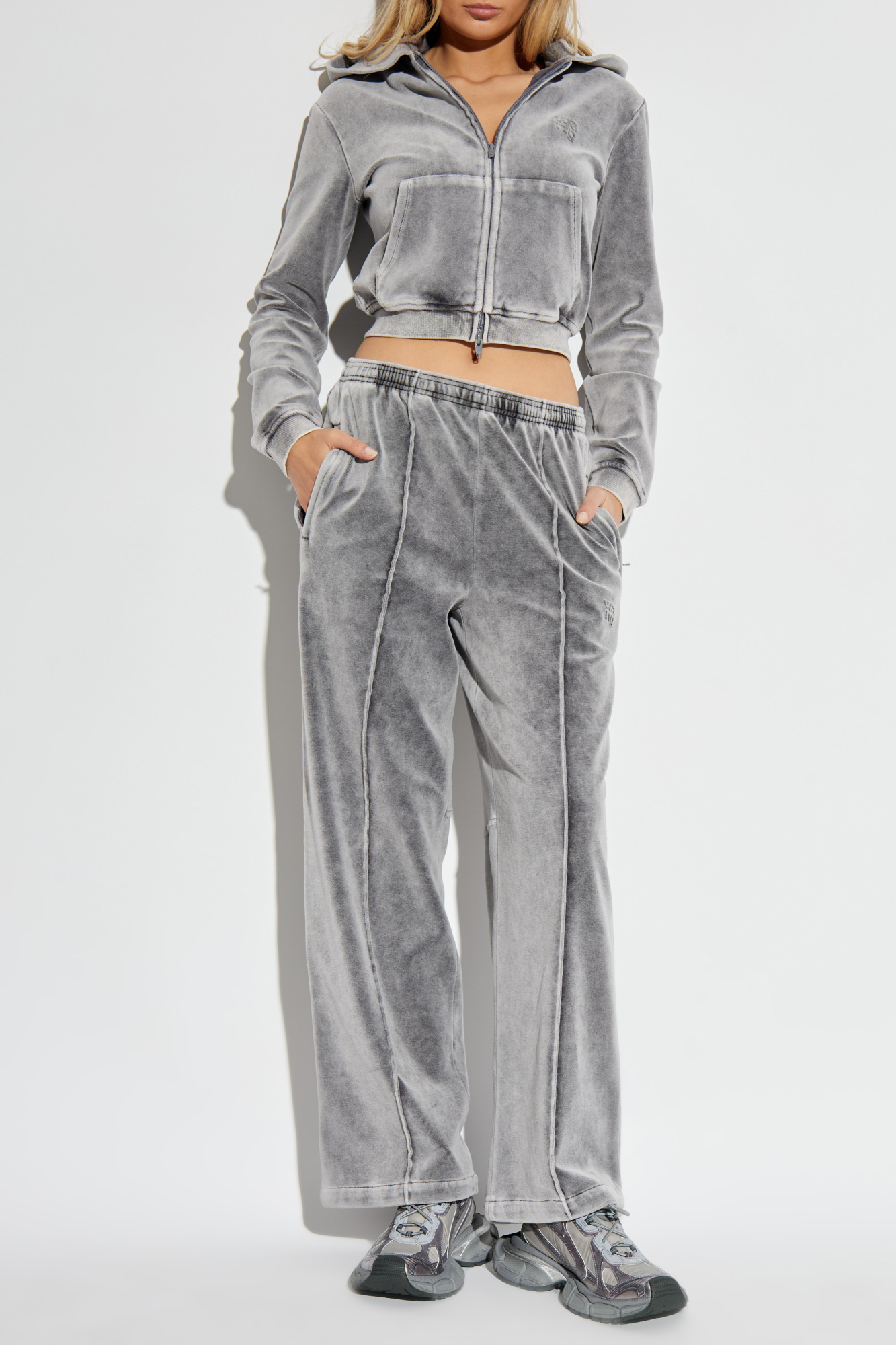 Grey Velvet wide-leg sweatpants T by Alexander Wang - Vitkac Italy